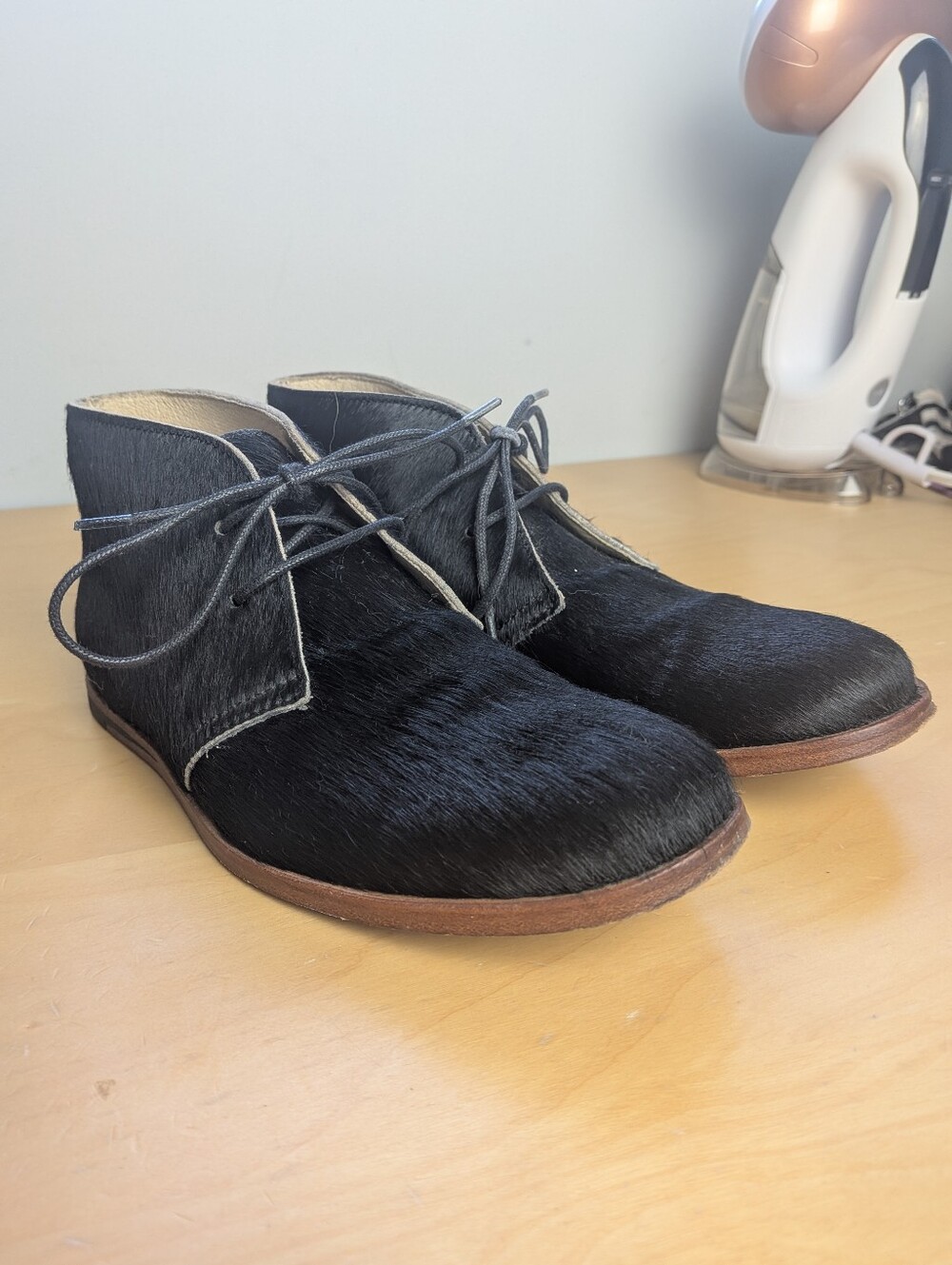 OPENING CEREMONY Vintage Women Booties Size 37 = 6.5, 7 US Flat Black Fur